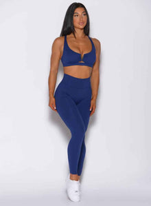 Double-cross Strap Push-up Top And High-waisted Legging-style Fitness Pants