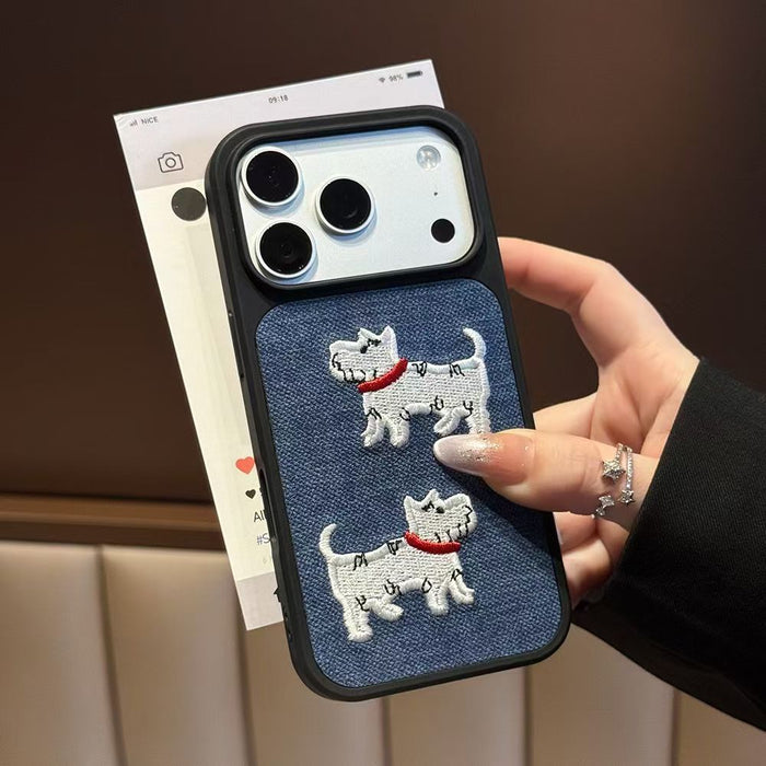 Two Dog Chinese-style Embroidered Phone Cases