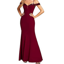 Women's Clothing Off-neck Sling Evening Long Dress by Mirlaine Univers