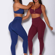 Double-cross Strap Push-up Top And High-waisted Legging-style Fitness Pants
