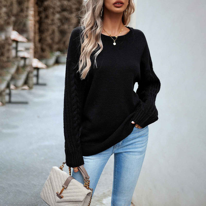 Round Neck Sweaters Women's Clothing Long Sleeve Sweater
