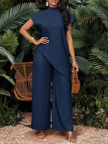 Women's Fashionable Casual Loose Asymmetrical Top Set