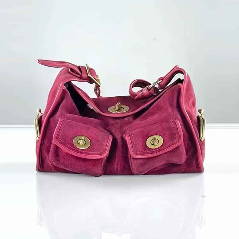 Retro Minimalist Versatile Womens Commuter Shoulder Bag With Multiple Pockets