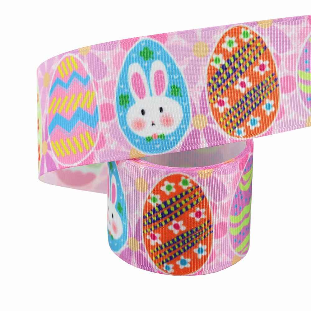New Easter Printed Egg Ribbon Gift Packing Ribbon Rabbit Radish Scene