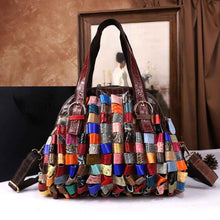 Woven Large-Capacity Cowhide Shoulder Tote Bag For Women