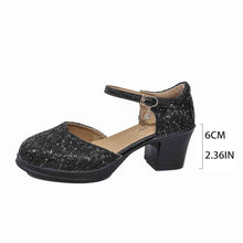 Fashion Round Head Chunky Heel Plus Size Buckle Sandals For Women