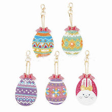 Diy Handmade Spot Drill Acrylic Diamond Painting Colorful Eggs Easter Stick-on Crystals Ornaments Of Key Ring Ornament