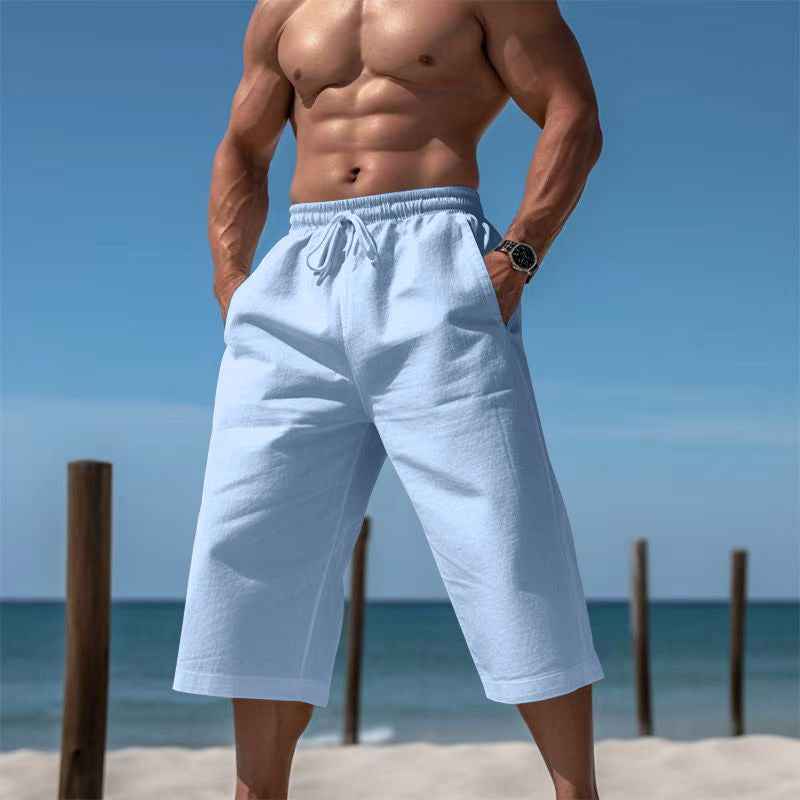 Breathable Capri Pants Mens Fashionable Casual Breathable Shorts