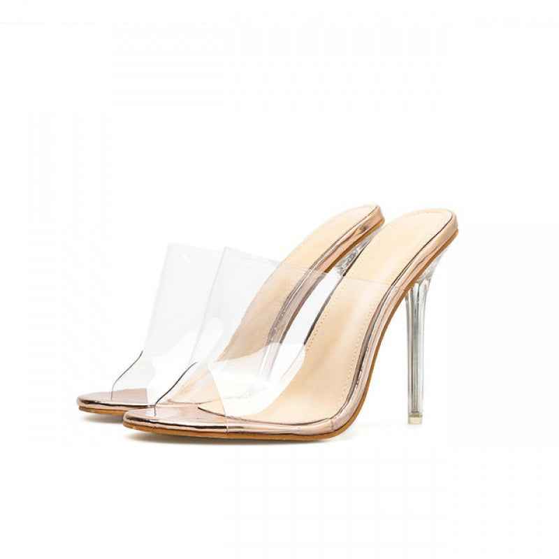 Sexy Thin Heels Crystal Women Transparent Heel Sandals