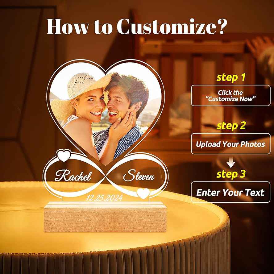 Valentine's Day Night Light Acrylic Color Printing Photo Personalized Ornament