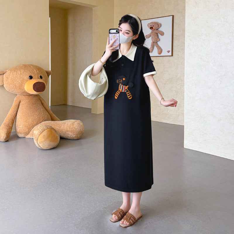 Gentle-style Loose-fitting Cartoon Maternity Dress