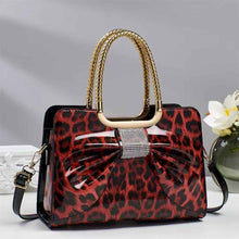Hot-stone Embellished Fashionable Versatile Chic Leopard-print Womens Bag