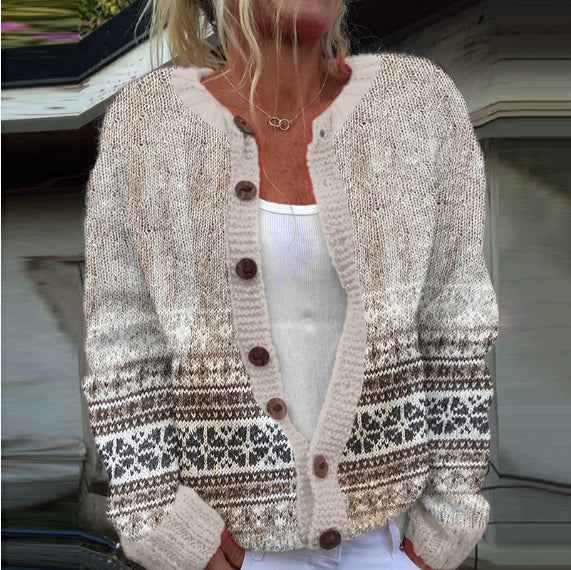 3D Digital Printing Cardigan Knitted Coat Imitation Sweaters Women's Clothing