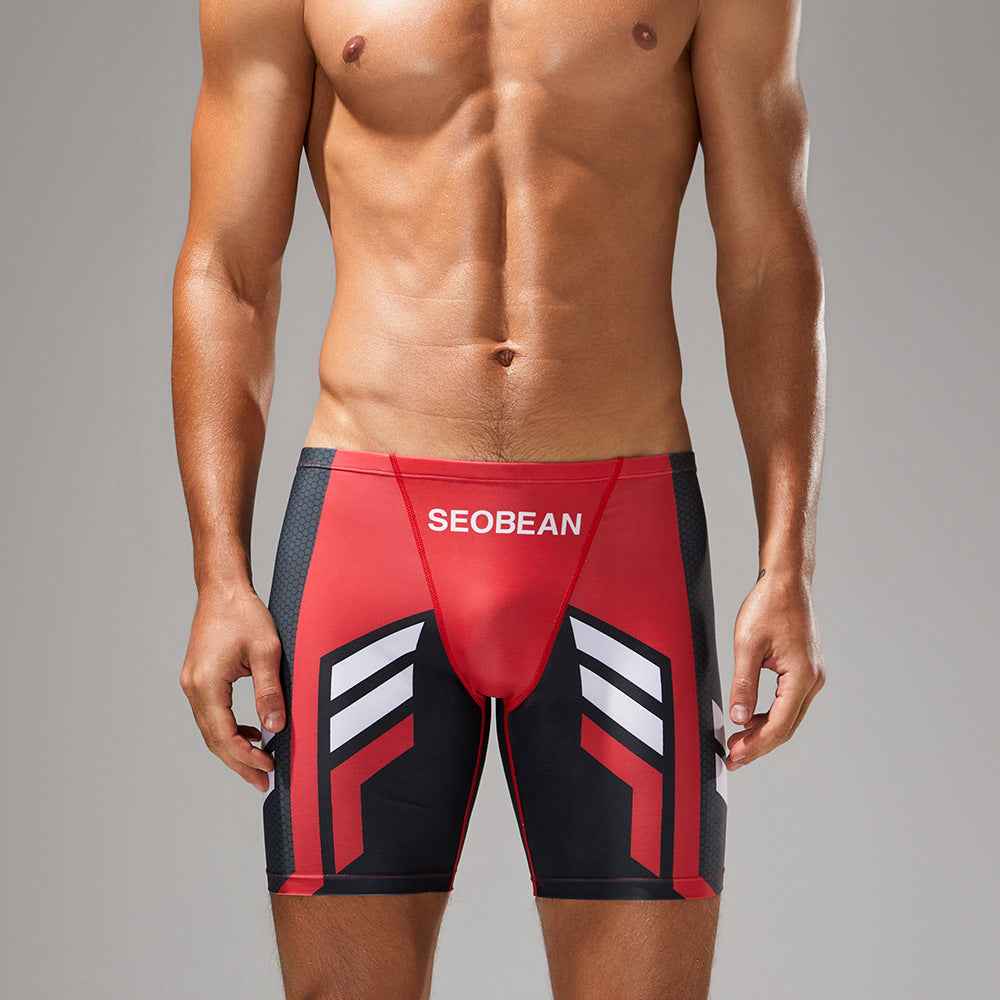 Seaside Swimming Trunks Hot Spring Men's Big Boxer Swimming Trunks