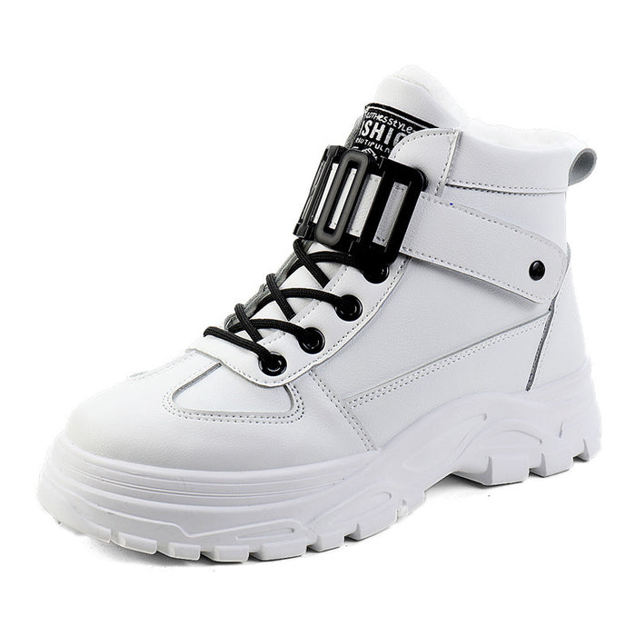 Nouvelles chaussures tendance pour femmes, chaussures étudiantes doublées de coton pour femmes