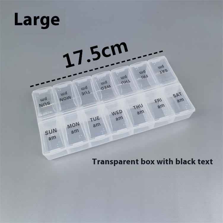 Big Small Size 14 Grid Week Pill Box Morning And Evening Color Week Pill Box Printing Russian English
