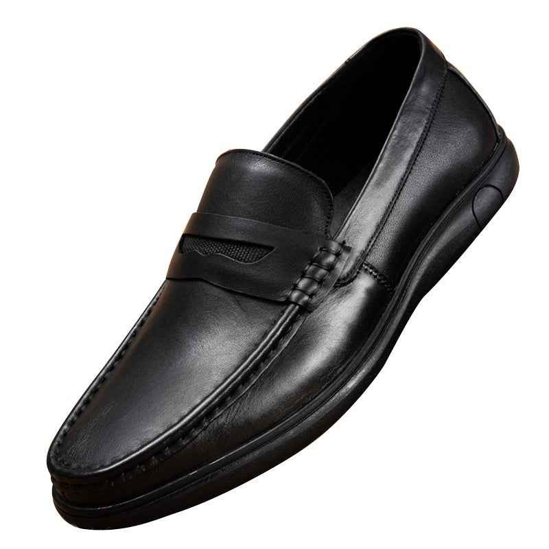 Leather Shoes Men's Autumn New Flat Heel Soft Bottom