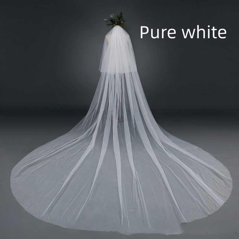 Bridal Wedding Veil Widened Tail by Mirlaine Univers