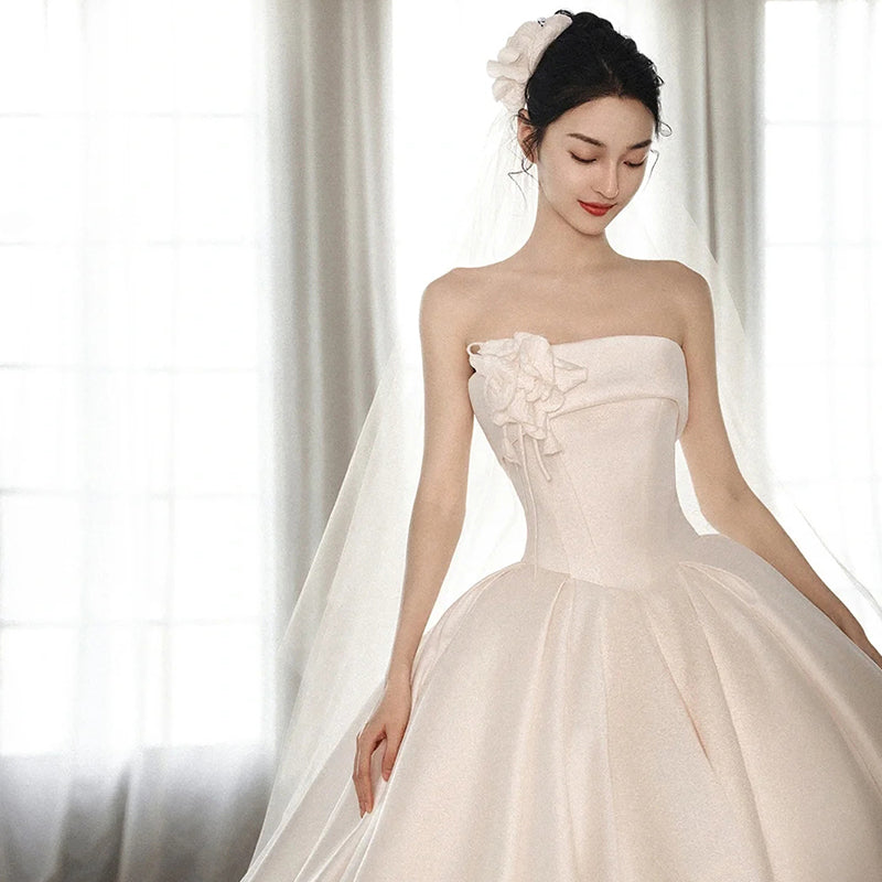A Strapless Dress With A Big Train by Mirlaine Univers