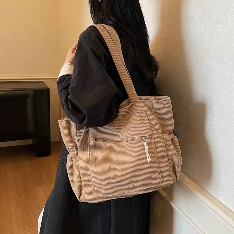 Womens Casual Corduroy Tote Bag Versatile And Easy To Style