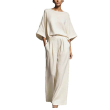 Womens Fashionable And Elegant Flared-Sleeve Linen Suit