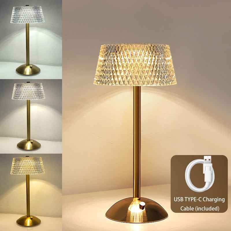12 Acrylic Metal Desk Lamp LED Outdoor Crystal USB