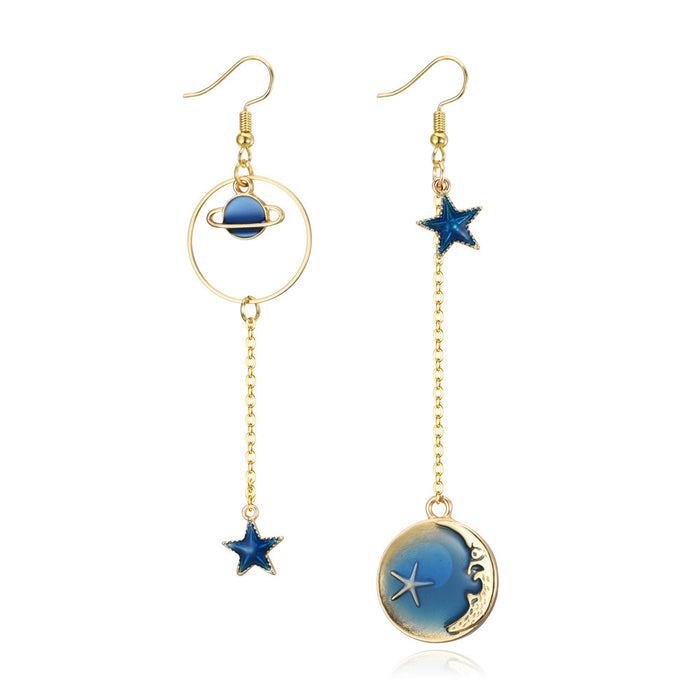 European And American Long Retro Earrings Temperament Tassel Earrings Fashion Simple Sun Moon Earrings Women