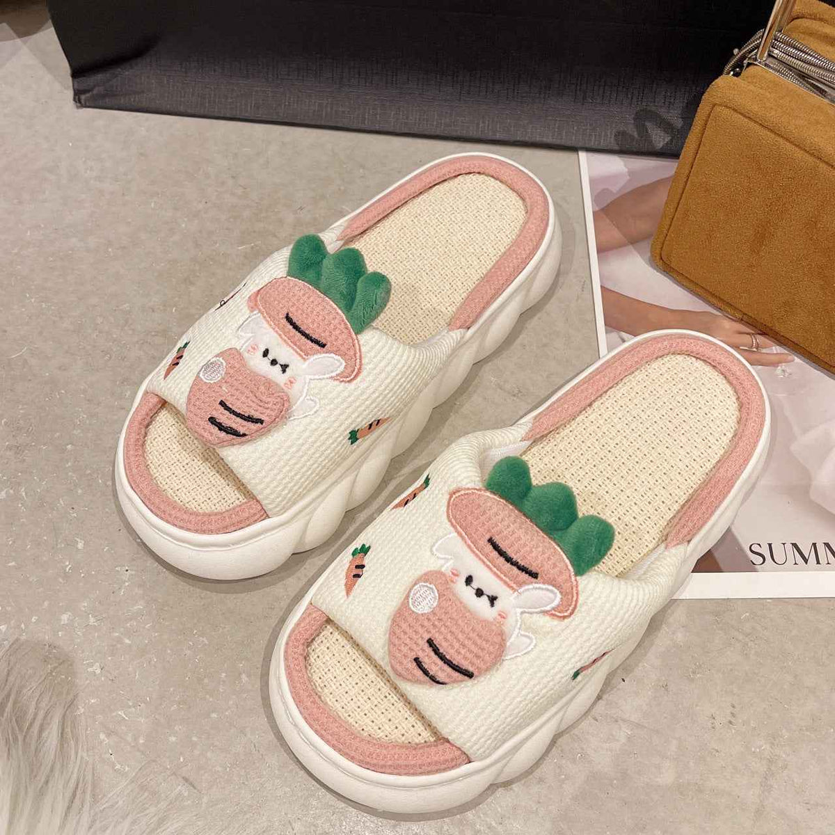 Lovers' Cute Little Cow Linen Sandals For Women