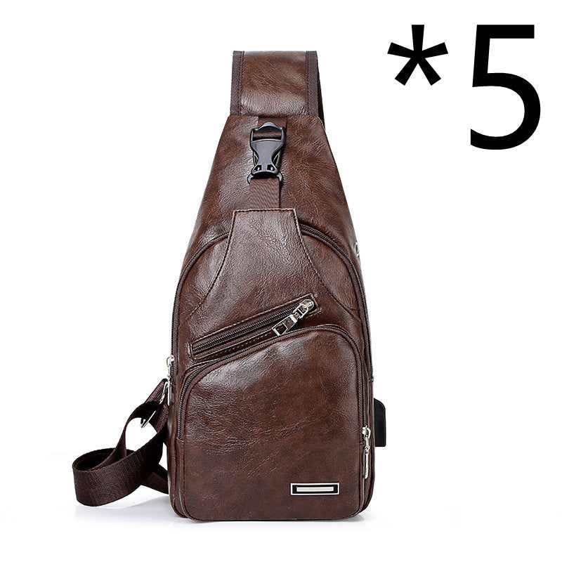 Casual Fashion Men's USB Charging Chest Bag by Mirlaine Univers
