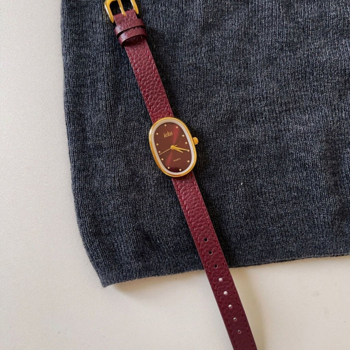 Montre pour femme Ankla rouge style vintage, meilleure vente du Nouvel An