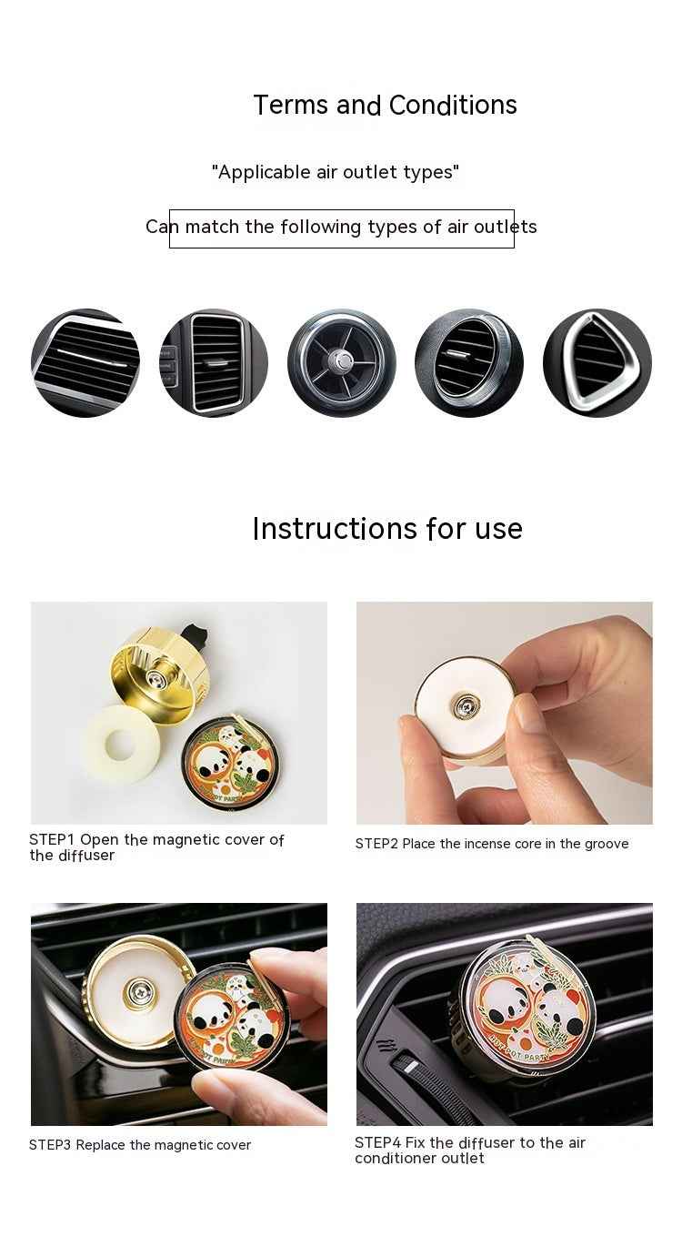 Panda Hot Pot Car Fragrance Outlet Perfume Decoration
