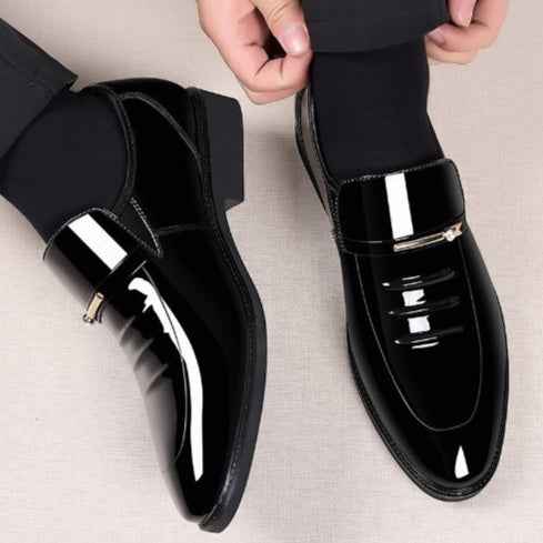 Men's Business British Style Patent Leather Shoes