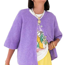 Solid Color Half-open Collar Button Sweaters Women's Clothing Women's Casual Cardigan