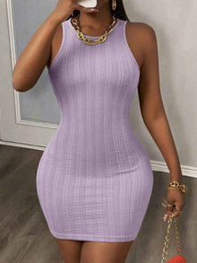 Solid-color Sexy Sleeveless Sheath Dress