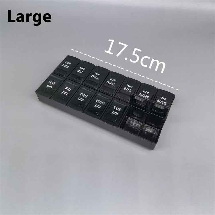 Big Small Size 14 Grid Week Pill Box Morning And Evening Color Week Pill Box Printing Russian English