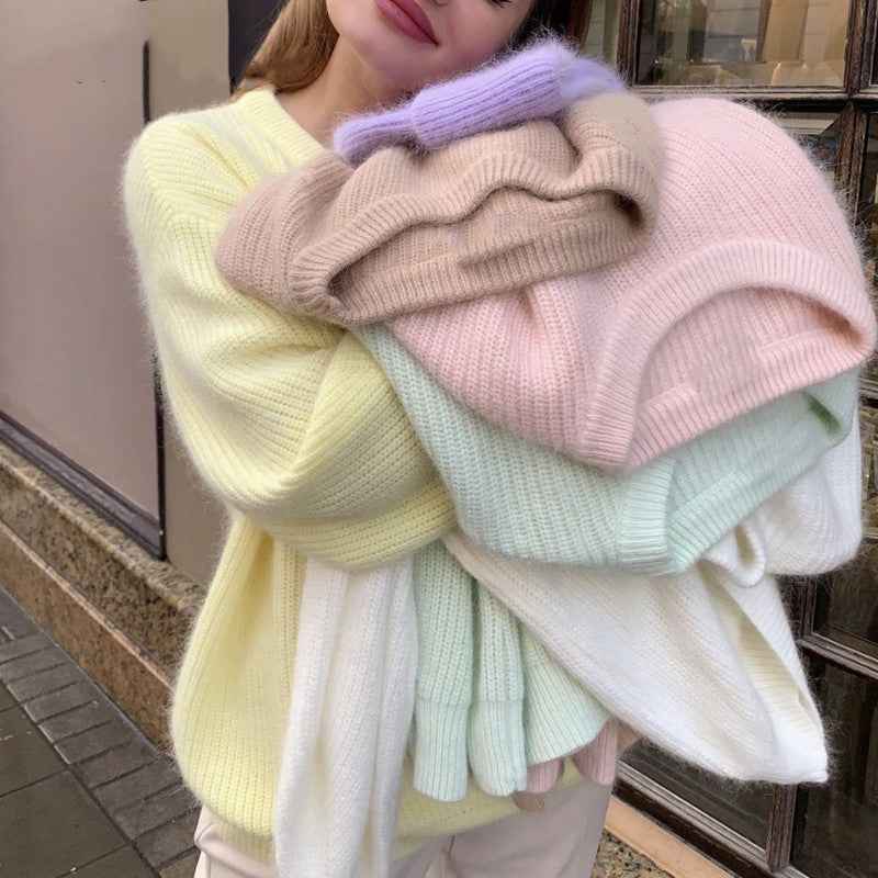 Soft Loose Knitted Cashmere Sweaters Women