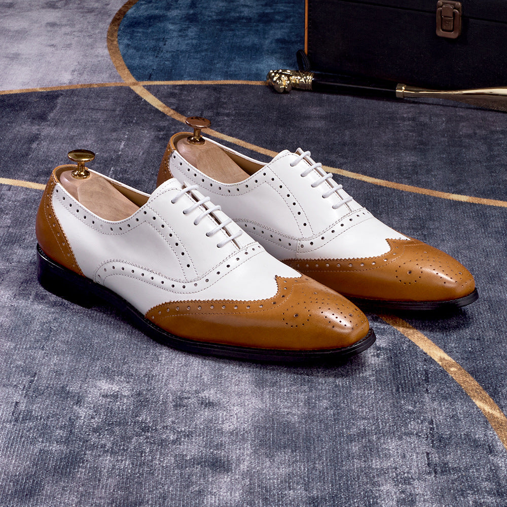 European And American Men's Brogues For Business And Casual Wear With Pointed Toes by Mirlaine Univers
