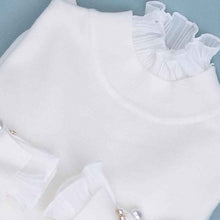 Fake two warm sweaters with plush thick lace