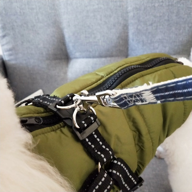 Waterproof Dog Clothes Winter Dog Coat With Harness Warm Pet Clothing Big Dog Jacket Chihuahua Labrador Coat Costume by Mirlaine Univers