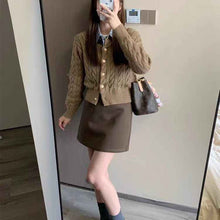 Solid-color Soft Chewy Braided Knit Cardigan For Women Autumnwinter