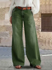 Womens Stylish Relaxed-fit Wide-leg Casual Jeans