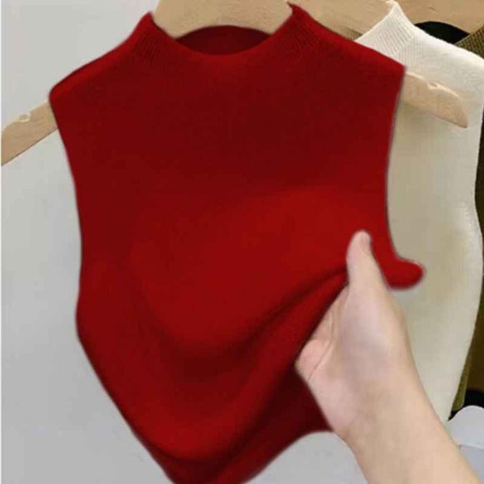 Débardeur sans manches à fines bretelles en maille pour femme