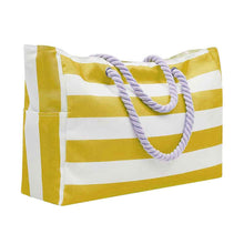 Embroidered Striped Beach Bag With Large Capacity