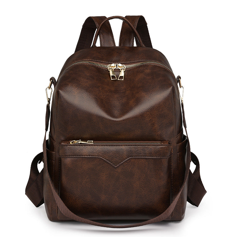 Elegant Solid-Color Womens Backpack For Commuting With Large Capacity by Mirlaine Univers