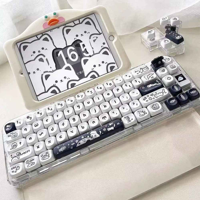 Capuchon de touche Kitten's Fantasy, hauteur MOA, profil plat, motif chat noir et blanc, mignon, en stock