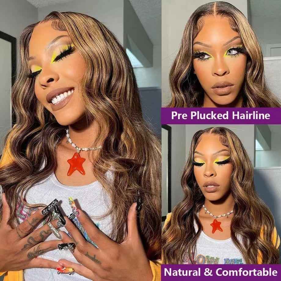 Womens Piano-Color Long Curly Hair Wigs With Big Waves In Synthetic Fiber