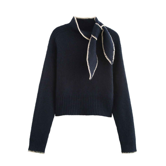 Ladies Bow Decorative Vest Pullover Sweaters