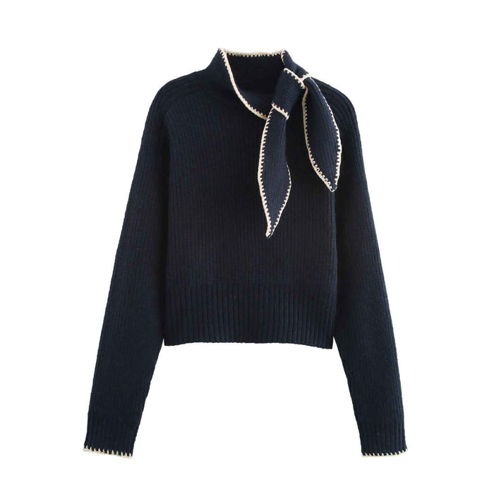 Ladies Bow Decorative Vest Pullover Sweaters