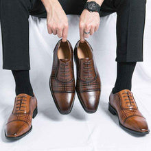 Square Toe Men's Breathable Business British Style Niche Leather Shoes