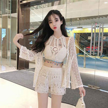 Hot Spring Vacation Beach Embroidery Hollow Swimsuit